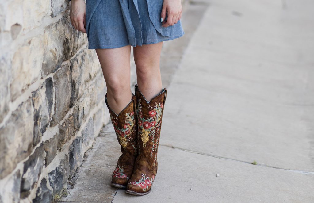 cute dress with cowboy boots